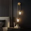 Vägglampa Modern LED för vardagsrum Bakgrund Sovrummet Bedside H65 Copper Light Luxury Gold G9 Luster Decorative FixturesWall