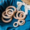 Давайте сделаем Beech Wooden Creater Ring 10pc 70 -миллиметровый детский прорезывание зубов игрушек для гремучи