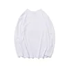 2022 Roupas de primavera Novo pulôver de cor sólida pulôver solto de mangas compridas de mangas compridas casal de camiseta de casal de estilo branco no estilo outono