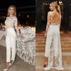 Chic A Line Wedding Dresses Floral Appliques Bridal Troogs Long Sleeve Open Back Aangepaste Vestido de Novia