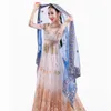 Odzież etniczna Sari szalik siatkowy haft indie Pakistan jedwabny Dupattas chustka na głowę szal muzułmański hidżab chusty na głowę kobiety
