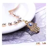 Pulseiras de charme pulseiras para mulheres shinestone mal olho hamsa de joalheria manual pulseira de pulseira hjewelry entrega dhcxr