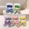 2 Pcs Korean Sweet Girl Folds BB Clip Headwear Fashion Children's Small Fresh Floral Fabric Bow Hairpin Hair Accessories