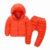 Jaqueta de inverno para meninas conjunto de roupas infantil terno de inverno jacket jacket meninos jaqueta jeans jeans 2 pcs terno snowsit para meninos j220718