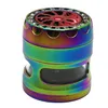 GR22619 Tobacco Fumer Herb Grinders 4 couches Matériau en alliage de zinc 100% Métal Dia 63mm Multi couleurs