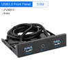 Câbles d'ordinateur Connecteurs Port USB 3.0 2.0 Panneau avant 3,5 pouces USB3.0 Hub Adaptateur de câble d'extension Support en métal pour PC de bureau Disquette Ba