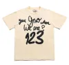 Men's T-Shirts Letter Print T Shirt Khaki Short Sleeve Round Neck Loose