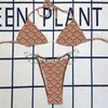 Sexy cadena Tanga Bikini encaje hasta sujetador traje de baño playa tres puntos traje de baño verano traje de baño