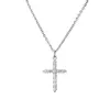 America Europe Popular CZ Cross Pendant Necklace Gold Silver Plated Jewelry