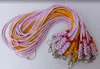 pendant necklaces 100pcs lanyard softballs lanyards stitches bracelet 3 ropes tornado braided titanium bracelet baseball football many colors size 18" 20" 22"