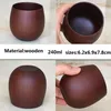 Creative Bar Drinking Mug Water Wine Coffee Tea Wood Cup Solid Color Natural Woode Cups Vintage Kitchen Dining Drinkware Drink Glass Mugs