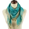 Solid Square Scarf With Golden Lurex Border Plain Head Scarves For Women Shawl Light Weight Basic Style 90 Cm