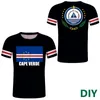Cap-Vert T-shirt bricolage nom gratuit numéro portugais HOMME t imprimer Kriolu créole texte drapeau CV nation arabe gm p o vêtements 220611