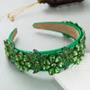 Fashion Women Hoofdband Shining Flower Rhinestone Haarband brede zijdehoofddeksels Volwassen haaraccessoires