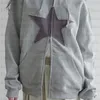 Патч дизайны Lucky Stars Zipper Hoodie Женщины Harajuku Vintage Highstreet Men Men Shape Cardigan Retro с длинным рукавом 220801