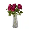 Artificial Roses Fake Velvet Flowers Blossom Bridal Bouquet for Home Garden Wedding Party Festival Decoration