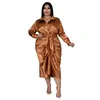 Sukienki plus size kobiety Ostrocie jedwabne noszenie bluzka moda v szyja bandaż bodycon 2022 Autumn Party Suknia hurtowa