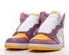 Jumpman 1 high OG Brotherhood basketball shoes White Purple Yellow men women Sports Shoes Sneakers trainers