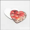 Mats Pads Table Decoration Accessories Kitchen Dining Bar Home Garden Ll Thick Wooden Diy Gift Cup Mat Sublimation Heart Shap Dhovl