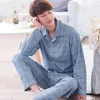 Męska odzież sutowa Summer Casual Striped Cotton Pajama Sets for Men Short Slee 220823