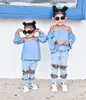 Bambino Bambini Neonate Top con spalle scoperte Pantaloni in denim Jeans con foro Abiti Abiti Moda estiva Csual Abbigliamento per bambini 220608