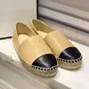 Espadrille designer skor kvinna platt loafer berömda sandaler kvinnors balettlägenheter loafers espadrilles plattform fiskare caual slip på bekväm sko