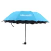 Bezpłatna firma spersonalizowana woda spotykająca się w kwitnący słoneczny prezent parasol dama ochrona UV Solid Kolor Kwiat po deszczu 220621