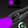 Mini lampe de poche uv scorpion lumière noire 395nm batterie lampes de poche LED ultraviolettes lumière noire linterna torche uv pour l'inspection détecteur de timbres d'argent