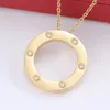 Concepteurs de bijoux de luxe Colliers 6 Diamond For Women Titanium Steel Gold Platinum Rose Silver Pendant Love Collier Womans Bijoux de mariage Gift