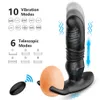 MAŁNIE MASATEM PROSTATE TELESKOPIC 10 PRĘDKOŚCI Anal Vibrator Testis Stymulator bezprzewodowe zabawki Buttplug Ass Plug Dildo Sexy