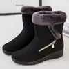 New Shoes Snow Antiskid Bottom Warm Fur Women Winter Plush Inside Midcalf Boots Plus Size Y200115