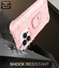 Helkropp robust tunga telefonfodral f￶r iPhone 14 13 12 11 Pro Max 7 8 Samsung S72 A52 Milit￤rkvalitet Drop Protector Cover med inbyggt ringstativ
