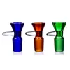 Replaceable Smoking Colorful Non-slip Handle Glass 14MM 18MM Male Joint Bowl Filter Herb Tobacco Oil Rigs Bongs Silicone Hookah Waterpipe Tool DHL Free