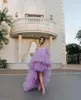 Casual Dresses Sweet Lilac Cocktail Party Fashion Formal Dress With Ruffles Puffy Tulle Short Prom Gowns Custom Made Hi LowCasual