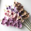Decorative Flowers & Wreaths One Artificial Phalaenopsis Orchid Leopard Printing Real Touch Latex High Quality Butterfly Orchids Stem Plant