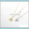 Pendant Necklaces Pendants Jewelry You Left Your Paw Prints On My Heart Rescue Dog Cat Sier-Tone Paws Print Necklace Pet Lover Drop Delive