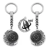 Keychains Vegvisir Viking Pirate Charms 360 grader Rotated Moon Pendant Compass Keyring Keychain Key Holder for Keys MenKeychains