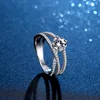 Cluster Rings D Color Mozambique Diamond S925 Sterling Silver Eight arrows twist arm Diamond