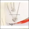 Cha￮nes Colliers Pendants Jewelry AENNIRY 925 STERLING SIER Collier Double couche Cha￮ne Zircon Heart Fo Dhazo
