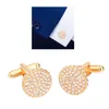 1 Pair Wedding Crystal Cuff Links Shirt Suit Collar Cufflinks Gold 220812