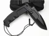 프로모션 ER 생존 전술 접이식 칼 N690 드롭 포인트 블랙 블레이드 6061-T6 나일론 가방과 핸들 나이프