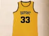 NCAA Dupont High School Basketball 33 Jason Williams Jersey College Yellow Team Color University Embroidery And Sewing Breathable Pure Cotton For Sport Fans High