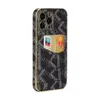 Designer M Wallet Telefonfodral för iPhone 13 Pro Max 12 Pro 11 XS X XR 8 7 Plus Shell Guld Galvaniserad läderkorthållare Kreditficka Brun Stötsäker helfodral