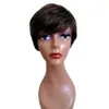 Short Razor Cut Wavy Bob Pixie Wigs Non Lace Front Human Hair Wigs With Bangs For Women Full Machine Made Remy Brazilian4698454