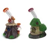 Nouveau Bongs en verre uniques style champignon narguilés capiteux 4mm d'épaisseur conduites d'eau en Pyrex type libre Bong 14mm joint mâle huile Dab plates-formes avec bol