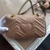 Tasarımcı Çantaları Tote Klasik Marmont Crossbody Çantaları Seri Numaralı Hakiki Otantik Tote Deri Yüksek Kaliteli Bayan Moda Çantaları