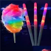 Led Cotton Candy Glow Glowing Sticks Light Up Flashing Cone Fairy Floss Stick Lamp Home Party Decoration Drop Delivery 2021 Event Supplies