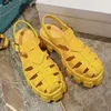 2022 Luxe Designer Sandals Dia's Dames Dames Zomer Schuim Rubber Loafers Muller Beach Footwear Beach Platform Gear Hollow Gevlochten Teen Roma Schoenen met Doos 35-41