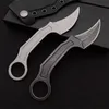 Hochwertiges taktisches Messer mit fester Klinge D2 Double Action Stone Wash Blade Full Tang Stahlgriffmesser mit Kydex