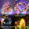 Strängar LED -strängljus semester fairy party bröllop dekoration koppar tråd xmas lampa julbelysning dc12v med byte